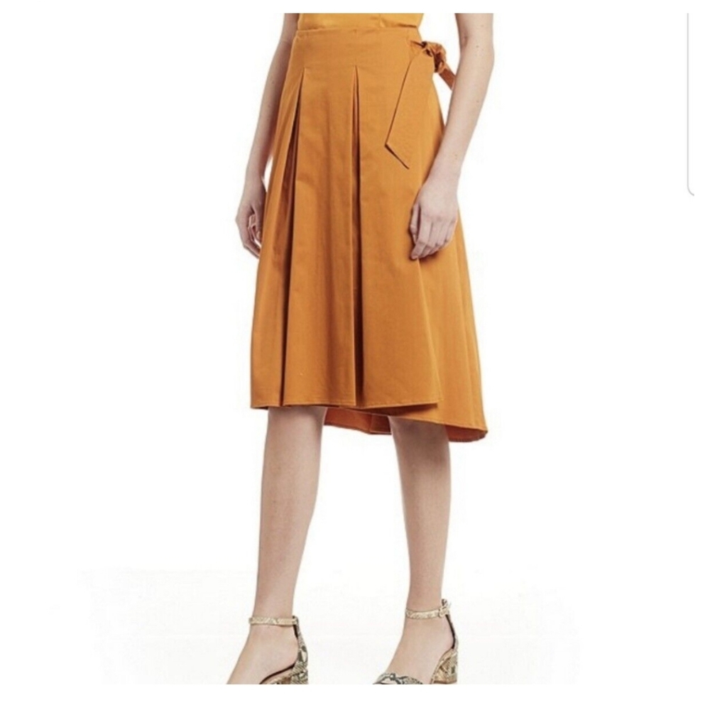 Antonio Melani Women High Low Golden Oak Skirt Size 12